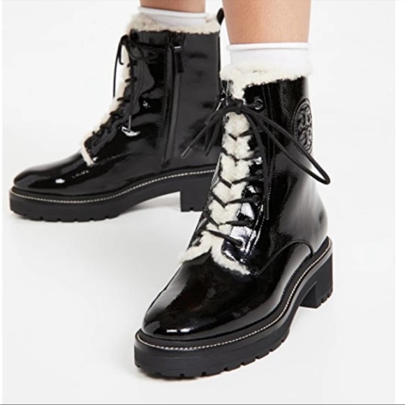 shearling boots tory burch